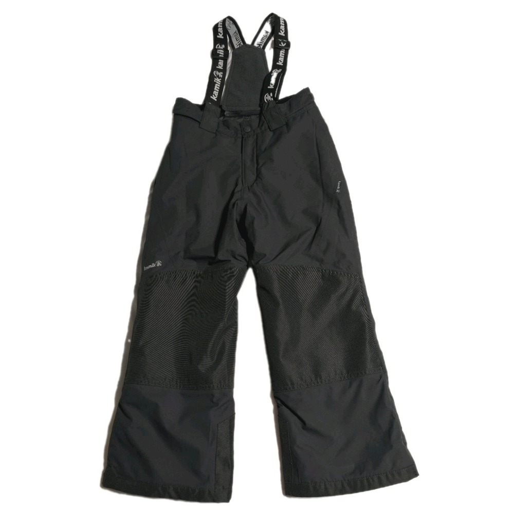 Kamik Snow Pants Boys 7 Black Removable Suspenders Winter Ski‎ Snowboard